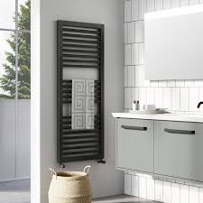 Modern 14 inch polished chrome towel bar or towel holder. Crosswater Infinity Matt Black Towel Rail Sanctuary Bathrooms