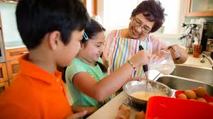 Working dough with the heel of . Cooking With Kids And Teens Raising Children Network