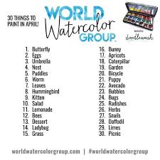 Doodlewash April Art Challenge Spring Things Bullet Journal Ideer Utmaningar Inspirerande Konst