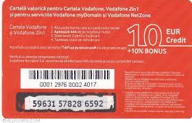 Spunem ca suntem cea mai rapida si ieftina solutie de reincarcare de pe piata din romania. 10 Euro 10 Bonus Ovidiu Petre Vodafone Recharge Card Romania Token 22468