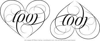Love Cody Heart Ambigram Heart Tattoo Heart Tattoo Designs Ambigram Tattoo