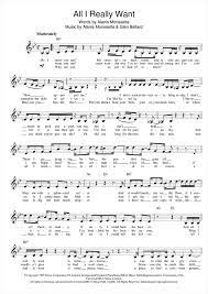 In the united states it was released as the album's third single in 1995 (see 1995 in music ), and outside the u.s. Alanis Morissette All I Really Want Sheet Music Pdf Notes Chords Pop Score Piano Vocal Guitar Right Hand Melody Download Printable Sku 252674