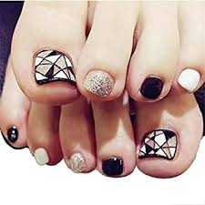 Fake nails that are the wrong size will not fit correctly and might pop off soon after you apply them. Buy Acrylic False Toenails Shinning Fake Toe Nails Artificial Glitter Foot Nails For Women 24pcs Set Online At Low Prices In India Amazon In