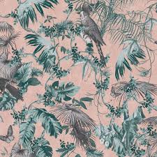 Oasis Tropical Wallpaper Rose Gold Muriva L698 04 In 2020 Tropical Wallpaper Rose Gold Wallpaper Gold Wallpaper