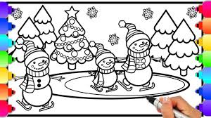 How To Draw A Snowman Family Snowman Ice Skating Rink Christmas Coloring Page Youtube Cartoon snowman ice skating illustrations & vectors. how to draw a snowman family snowman ice skating rink christmas coloring page