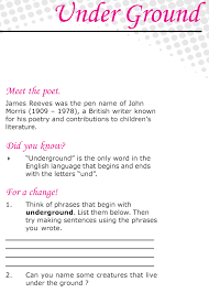 Grade 6 Reading Lesson 3 Poetry Under Ground Reading Comprehension Lessons Reading Lessons 6th Grade Reading
