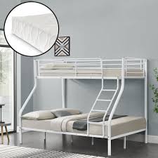 Homestyle4u 1545 kinder hochbett mit rutsche real. Neu Haus Etagenbett Set Sortland Metall Hochbett Mit 2 Kaltschaummatratzen 140 90x200cm Online Kaufen Otto