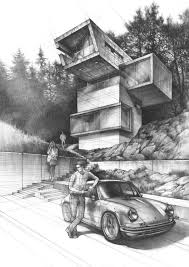 Modern House Perspective Drawing Architecture Architectural Sketch Architecture Drawing