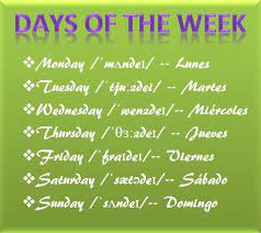 Los días de la semana en inglés. Los Dias De La Semana En Ingles Origen Y Pronunciacion