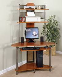 This corner computer desk hutch can be fastened on the left or right side. Corner Computer Desks For Small Spaces Desks For Small Spaces Small Corner Desk Small Computer Desk