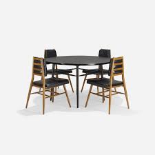 Lot 224 Paul Mccobb Predictor Group Dining Set 1951 Stained Mahogany Vinyl 48 Dia X 29 H In Estimate 1 Dining Set Dining Table Outdoor Furniture Sets