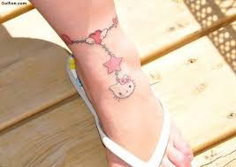 Hello kitty tattoos are a forever craze in the tattoo industry. Colorful Cute Hello Kitty Bracelet Tattoo On Girl Foot Segerios Com