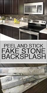 Faux Stone Kitchen Backsplash How To Nest For Less Stone Backsplash Kitchen Stone Kitchen Updated Kitchen