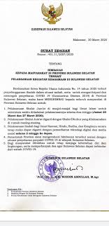 Pemprov Sulsel Keluarkan Surat Edaran Terkait Pelaksanaan Keagamaan Surat Agama