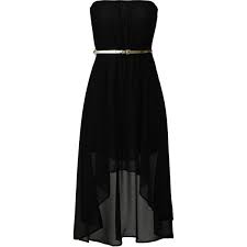 Black With Gold Belt Strapless Asymmetrical Maxi Dress 46 Liked On Polyvore Maxi Dress Cocktail Asymmetrical Maxi Dress Black Cocktail Dress
