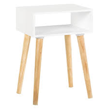 Cato White Side Table With Storage And Solid Wood Legs White Side Tables Side Table With Storage Side Tables Bedroom