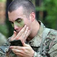 U.S. Marine Sgt. Jeremy Moses with Rolling Thunder