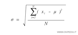 Scarto quadratico medio standard deviation radice quadrata della varianza, ossia della sommatoria degli scarti rispetto alla media al quadrato. Deviazione Standard Scarto Quadratico Medio Okpedia