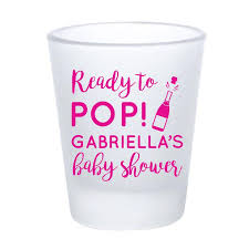 Personalized Baby Shower Shot Glasses Ready To Pop Shower Favors Factory21 Party Favors