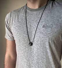 Ring Ball Chain Pendant Rock Style Pendant Unisex Infinity Necklace Circle Charm Pendant Minimal Ring Pendant Black Ring Jewelry In 2021 Black Rings Ring Necklace Men Necklace