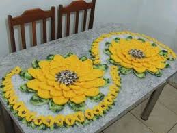 Caminho De Mesa De Crochê Girassol Passo A Passo Caminho De Mesa Em Croche Girassol Gigante 1 50 Cm Comprimento Caminho De Mesa Girassol Para Deixar Sua Casa Mais Acon Trabalhos Manuais Caminho De Mesa Croche