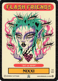 Nixxi Sit & Spin Tattoo Crocodile Jacksons Flash Friends Card Los Angeles  CA | eBay UK