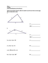 Worksheets are find each measurement round your answers to the, find each measurement round your a. Law Of Sines And Cosines Practice Worksheet With Answer Bank By Acris Learning