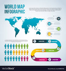 World Map Infographic Chart Population