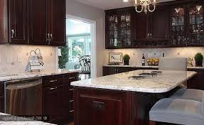 Colonial White Granite Dark Cabinets Backsplash Ideas Backsplash With Dark Cabinets Trendy Kitchen Backsplash Cherry Cabinets Kitchen