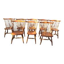 1960s Tradtiional Sprague Carleton Solid Maple Windsor Chairs Set Of 8 Chair Set Chair Maple Tables