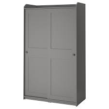 Hauga Wardrobe With Sliding Doors Gray 461 2x215 8x783 8 Ikea In 2021 Sliding Wardrobe Doors Sliding Doors Ikea
