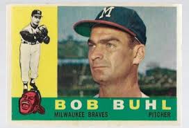 1960 Topps Baseball Card #374 Bob Buhl Milwaukee Braves GD