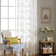 Minimalismus Gardine Blumen Jacquard Weiss Im Wohnzimmer Vorhange Wohnzimmer Vorhange Design