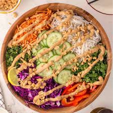 Spring Roll Salad with Peanut Sauce