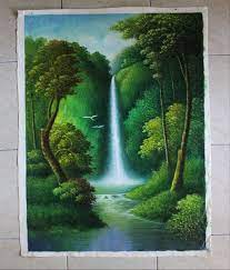 Menggambar dapat kita kerjakan dengan cara santai atau dapat juga dikerjakan ketika kita sedang … Lukisan Pemandangan Air Terjun Di Hutan Cikimm Com