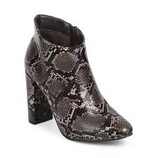 Breckelles De07 Women Snakeskin Almond Toe Block Heel Tailored Ankle Bootie Walmart Com