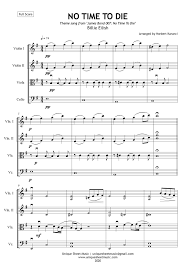 Billie Eilish No Time To Die Piano Sheet Music Pin On Popular String Quartet Arrangements Sheet Music