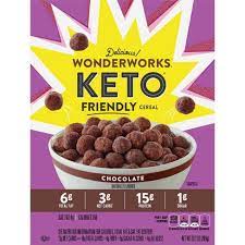 Keto friendly, low carb, zero sugar, plant protein, high fiber, gluten & grain free. Wonderworks Keto Chocolate Cereal 10 2oz General Mills Target