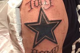Dallas cowboy star tattoo is a sort of a symbolic departure from the classic tattoo on the forearm or shoulder in the direction of originality and courage. Dallas Cowboys Fan Gets Tony Romo Tattoo After Super Bowl Bet Bleacher Report Latest News Videos And Highlights
