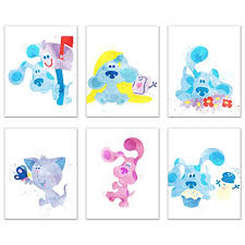 Free delivery and returns on ebay plus items for plus members. Watercolor Blue S Clues Prints Set Of 6 8x10 Inches Glossy Gender Neutral Kids Bedroom Wall Art Decor Blue Magenta Mr Salt Mailbox Periwinkle Slippery Soap Pricepulse