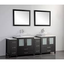 This vanity boasts clean, transitional styling and wall mounted elegance. 84 W Double Sink Bathroom Vanity Set With Ceramic Vanity Top And Vanity Mirrors By Vanity Art Kitchensource Com