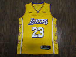 Authentic Black And Yellow Lakers Jersey Pin On Adult Basketball Jersey