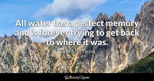Trying to get it right, what is right after all? Toni Morrison All Water Has A Perfect Memory And Is