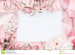 Carte d'invitation professionnelle cadre couleur. Carte Vierge Blanche Avec Les Fleurs En Pastel Et Ruban Sur Le Fond Pale Rose Cadre Floral Salutation Creative Invitation Image Stock Image Du Fond Vierge 94166993
