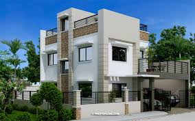 This luxury two story house plan with modern rooftop terrace and courtyard has nearly 2900 square feet. Montemayor Four Bedroom Fire Walled Two Story House Design With Roof Deck Pinoy House Designs Pinoy House Designs