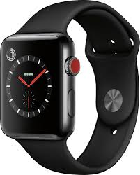 Best Buy Apple Watch Series 3 Gps Cellular 42mm Space Black Stainless Steel Case With Black Sport Band Space Black Stainless Steel Mqk92ll A Apple Watch Space Grey Buy Apple Watch