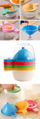 4 In 1 Kitchen Gadget Grater Juicer Egg Separator And Funnel All In One Clever And Space Saving Product Design Beste Kuchenhelfer Kuchenzubehor Ideen