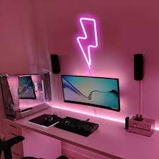 Lightning Bolt Neon Light Led Sign Lights For Wall Mount Etsy In 2021 Gamer Room Decor Gaming Room Setup Game Room Design