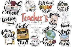 School Stickers Teacher Clipart Education Icons Teacher Etsy Planner Icons Clip Art Teacher Planner