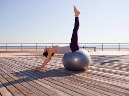 The yoga ball or an exercise ball is a simple soft elastic ball, filled with air. Yoga Workout On The Exercise Ball